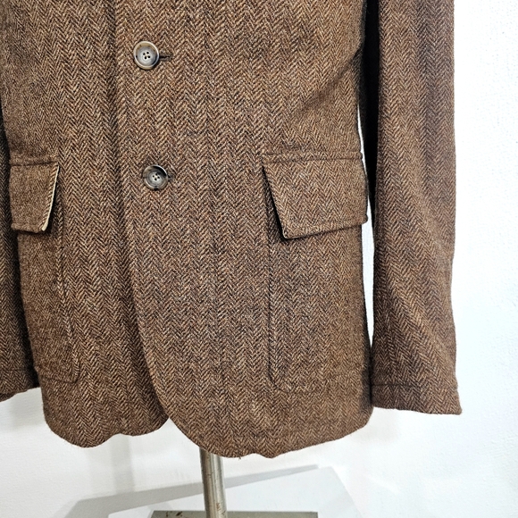 Rugby Ralph Lauren Textured Brown Blazer Suit Jacket - Picture 12 of 16